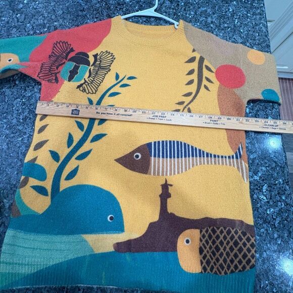 Colorful Ocean Fish Graphic Sweater cotton wool blend - Picture 4 of 6